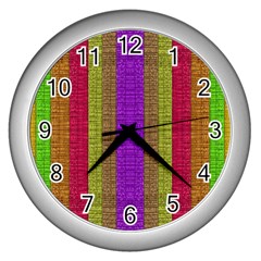 Colors Of A Rainbow Wall Clock (silver) by pepitasart