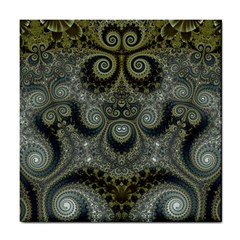 Rustic Silver and Gold Spirals Tile Coaster