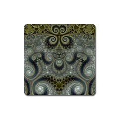 Rustic Silver and Gold Spirals Square Magnet