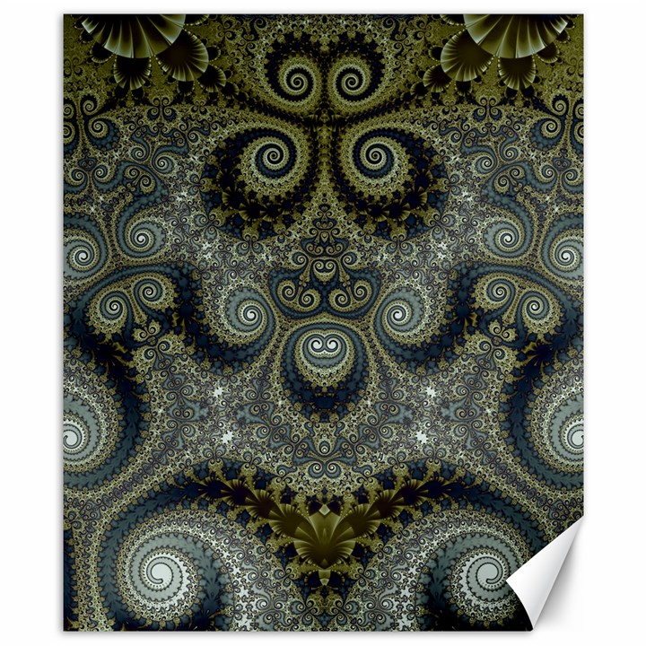 Rustic Silver and Gold Spirals Canvas 8  x 10 