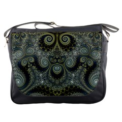 Rustic Silver And Gold Spirals Messenger Bag by SpinnyChairDesigns