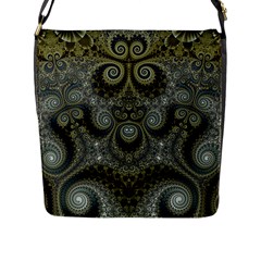 Rustic Silver and Gold Spirals Flap Closure Messenger Bag (L)