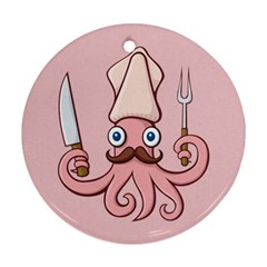 Squid Chef Cartoon Ornament (round) by sifis