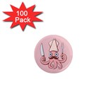 Squid Chef Cartoon 1  Mini Magnets (100 pack)  Front