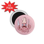 Squid Chef Cartoon 1.75  Magnets (10 pack)  Front