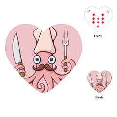 Squid Chef Cartoon Playing Cards Single Design (heart) by sifis