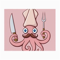 Squid Chef Cartoon Small Glasses Cloth (2 Sides) by sifis