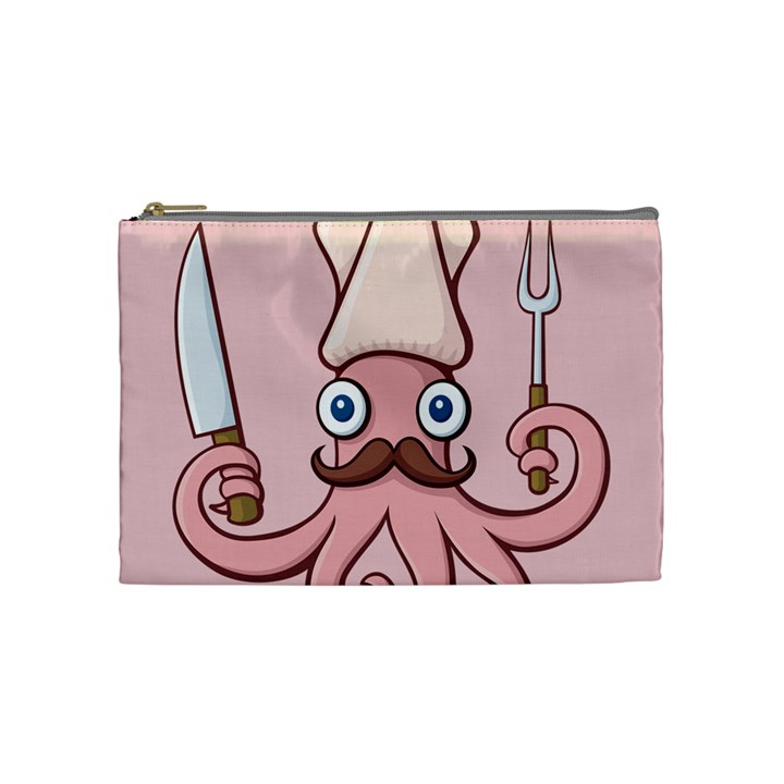 Squid Chef Cartoon Cosmetic Bag (Medium)