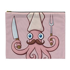 Squid Chef Cartoon Cosmetic Bag (xl) by sifis