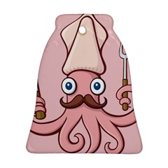 Squid Chef Cartoon Bell Ornament (two Sides) by sifis