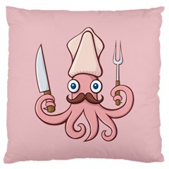 Squid Chef Cartoon Large Cushion Case (one Side) by sifis