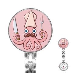 Squid Chef Cartoon Stainless Steel Nurses Watch by sifis