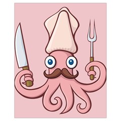 Squid Chef Cartoon Drawstring Bag (small) by sifis