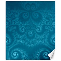 Cerulean Blue Spirals Canvas 8  X 10  by SpinnyChairDesigns