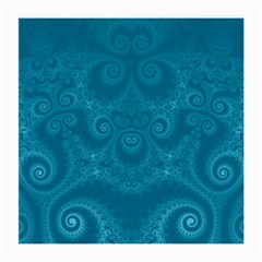 Cerulean Blue Spirals Medium Glasses Cloth (2 Sides) by SpinnyChairDesigns