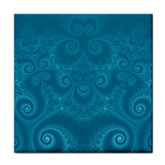 Cerulean Blue Spirals Face Towel by SpinnyChairDesigns