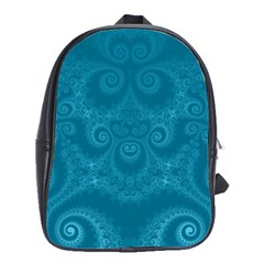 Cerulean Blue Spirals School Bag (large) by SpinnyChairDesigns