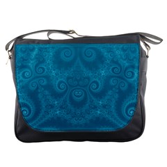 Cerulean Blue Spirals Messenger Bag by SpinnyChairDesigns