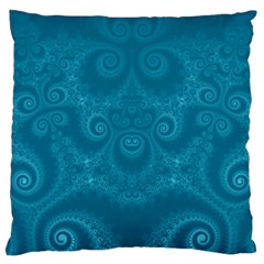 Cerulean Blue Spirals Large Cushion Case (two Sides) by SpinnyChairDesigns