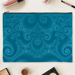 Cerulean Blue Spirals Cosmetic Bag (xxxl) by SpinnyChairDesigns