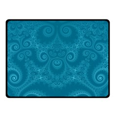 Cerulean Blue Spirals Double Sided Fleece Blanket (small)  by SpinnyChairDesigns