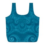 Cerulean Blue Spirals Full Print Recycle Bag (L) Back