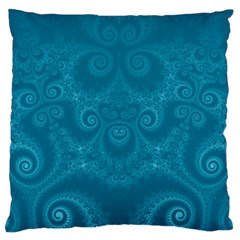 Cerulean Blue Spirals Standard Flano Cushion Case (two Sides) by SpinnyChairDesigns