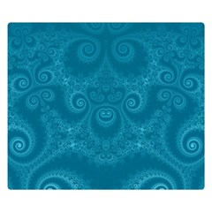 Cerulean Blue Spirals Double Sided Flano Blanket (small)  by SpinnyChairDesigns