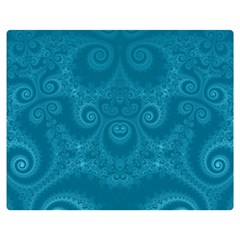 Cerulean Blue Spirals Double Sided Flano Blanket (medium)  by SpinnyChairDesigns