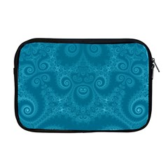 Cerulean Blue Spirals Apple Macbook Pro 17  Zipper Case by SpinnyChairDesigns