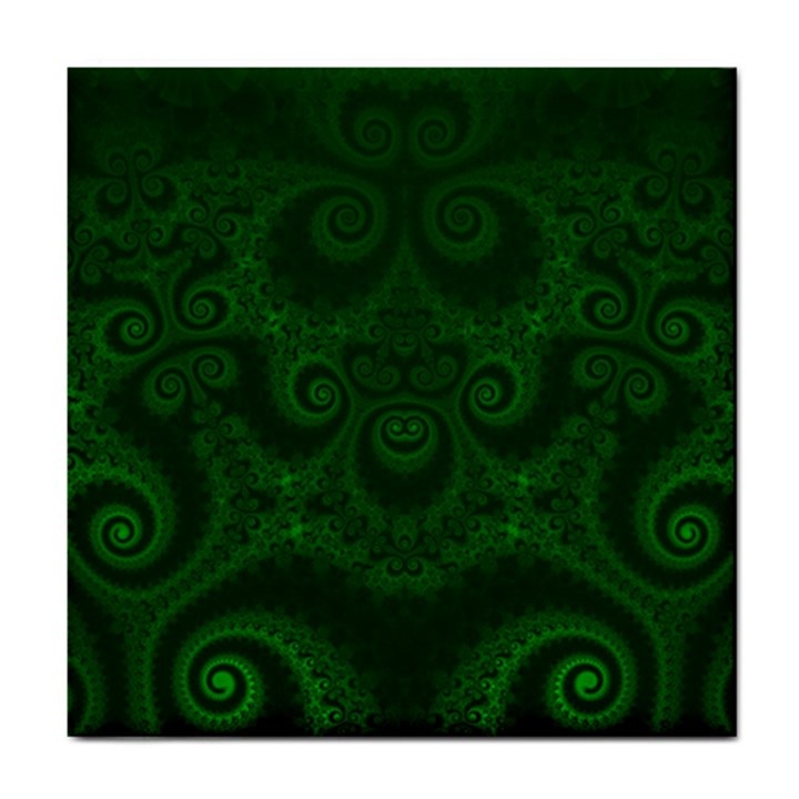 Emerald Green Spirals Tile Coaster