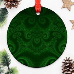 Emerald Green Spirals Ornament (round) by SpinnyChairDesigns