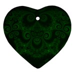 Emerald Green Spirals Ornament (Heart) Front