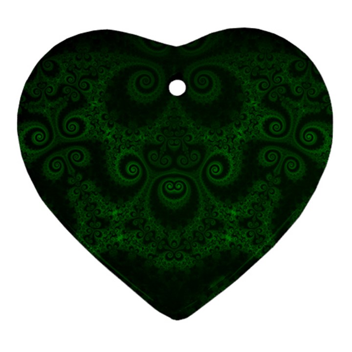 Emerald Green Spirals Ornament (Heart)