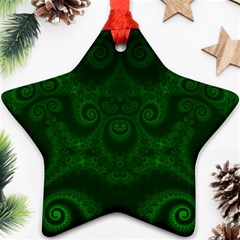 Emerald Green Spirals Ornament (star) by SpinnyChairDesigns