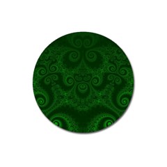 Emerald Green Spirals Magnet 3  (round) by SpinnyChairDesigns