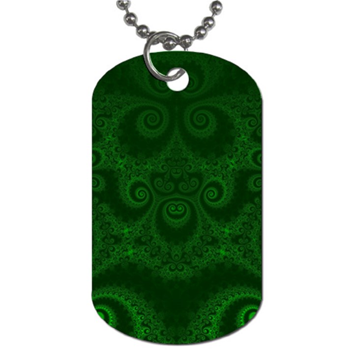 Emerald Green Spirals Dog Tag (One Side)