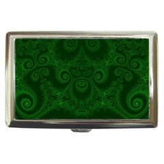 Emerald Green Spirals Cigarette Money Case by SpinnyChairDesigns