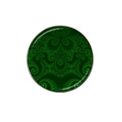 Emerald Green Spirals Hat Clip Ball Marker (4 Pack) by SpinnyChairDesigns