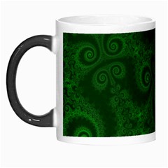 Emerald Green Spirals Morph Mugs by SpinnyChairDesigns