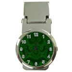 Emerald Green Spirals Money Clip Watches Front