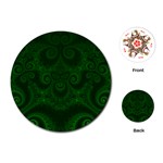 Emerald Green Spirals Playing Cards Single Design (Round) Front