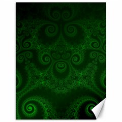 Emerald Green Spirals Canvas 12  X 16  by SpinnyChairDesigns