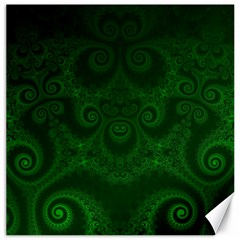 Emerald Green Spirals Canvas 20  X 20  by SpinnyChairDesigns