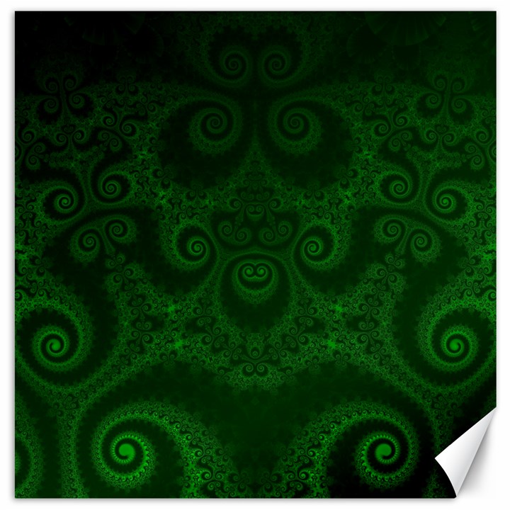 Emerald Green Spirals Canvas 20  x 20 