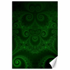 Emerald Green Spirals Canvas 20  X 30  by SpinnyChairDesigns