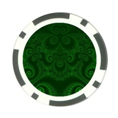 Emerald Green Spirals Poker Chip Card Guard by SpinnyChairDesigns