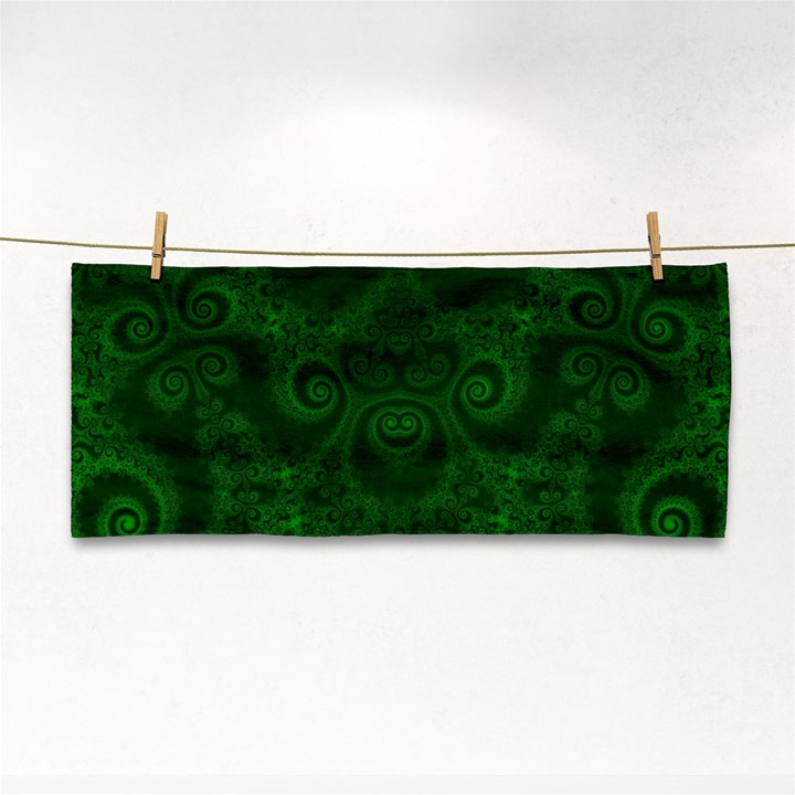 Emerald Green Spirals Hand Towel