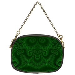 Emerald Green Spirals Chain Purse (one Side) by SpinnyChairDesigns