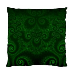 Emerald Green Spirals Standard Cushion Case (one Side) by SpinnyChairDesigns